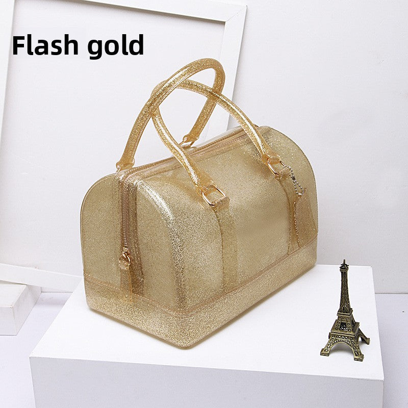 Bolso de hombro tipo almohada en colores caramelo