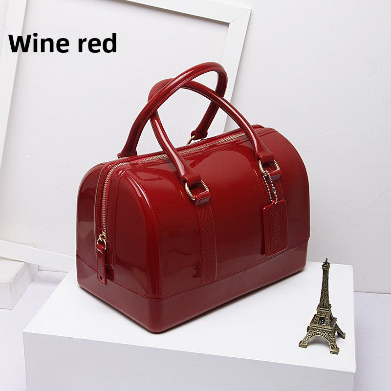 Bolso de hombro tipo almohada en colores caramelo