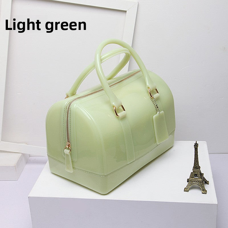 Bolso de hombro tipo almohada en colores caramelo