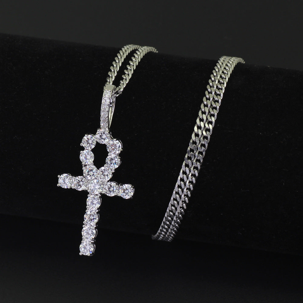 Collar con Colgante de Cruz de Circonita para Hombre
