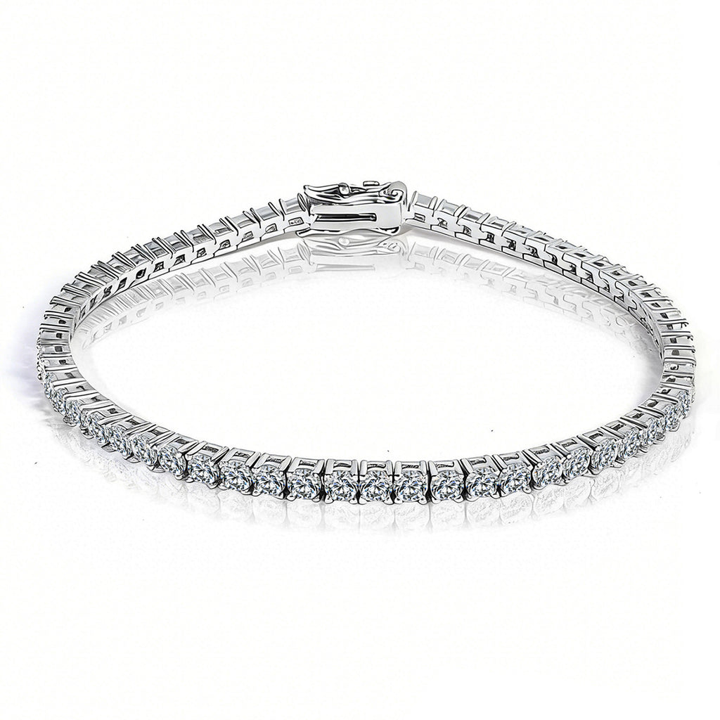 Pulsera Tenis de Moissanita con Base de Cobre y Baño de Oro