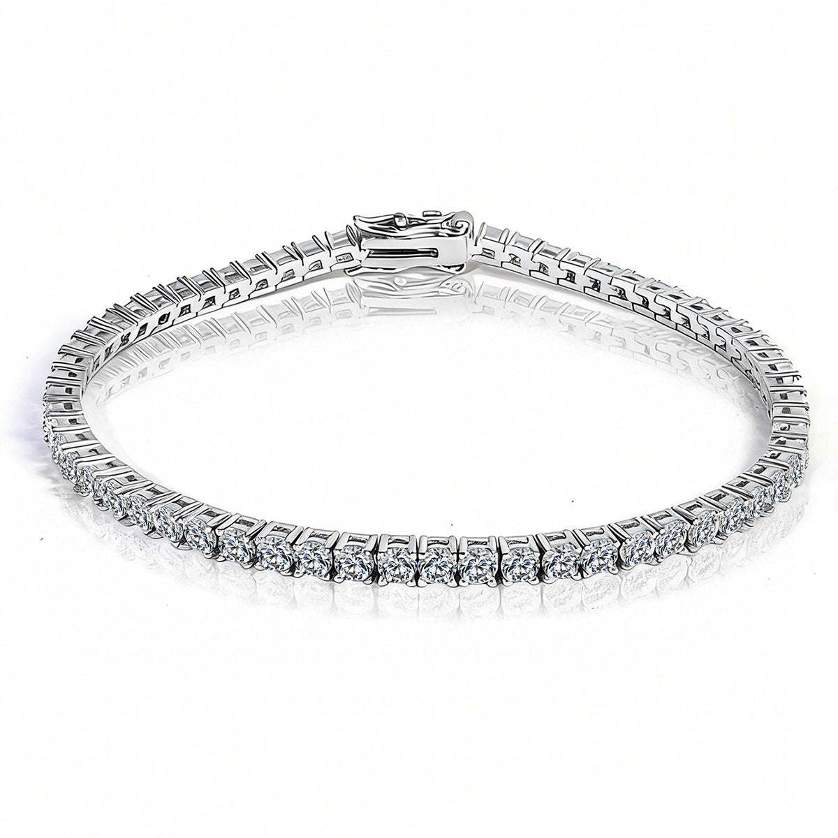 Pulsera Tenis de Moissanita con Base de Cobre y Baño de Oro