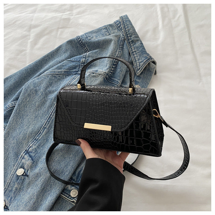 Bolso cuadrado pequeño de PU con estampado de cocodrilo