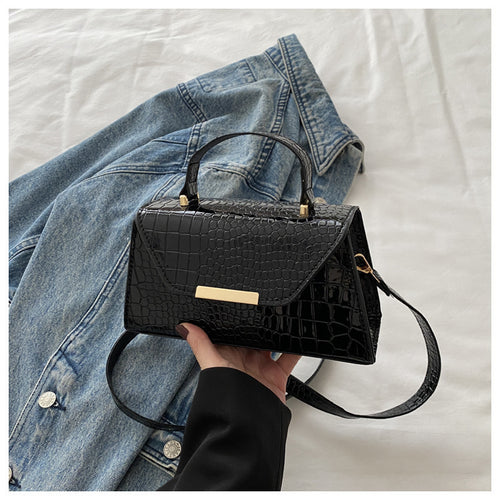 Bolso cuadrado pequeño de PU con estampado de cocodrilo