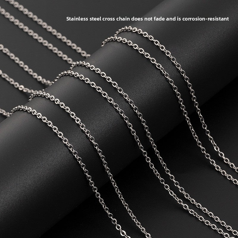 Collar de Acero Inoxidable con Colgante de Letra y Circonita
