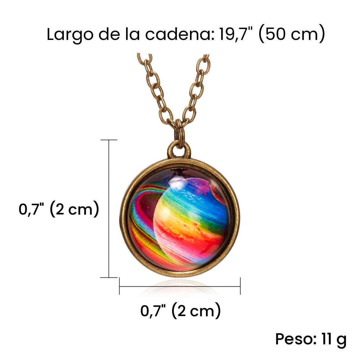 Collar Galaxia con Esfera de Cristal que Brilla en la Oscuridad