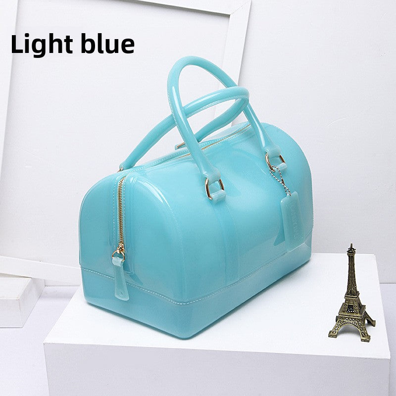Bolso de hombro tipo almohada en colores caramelo