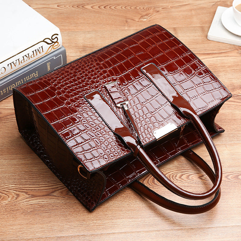 Bolso Tote de Mujer con Textura de Cocodrilo