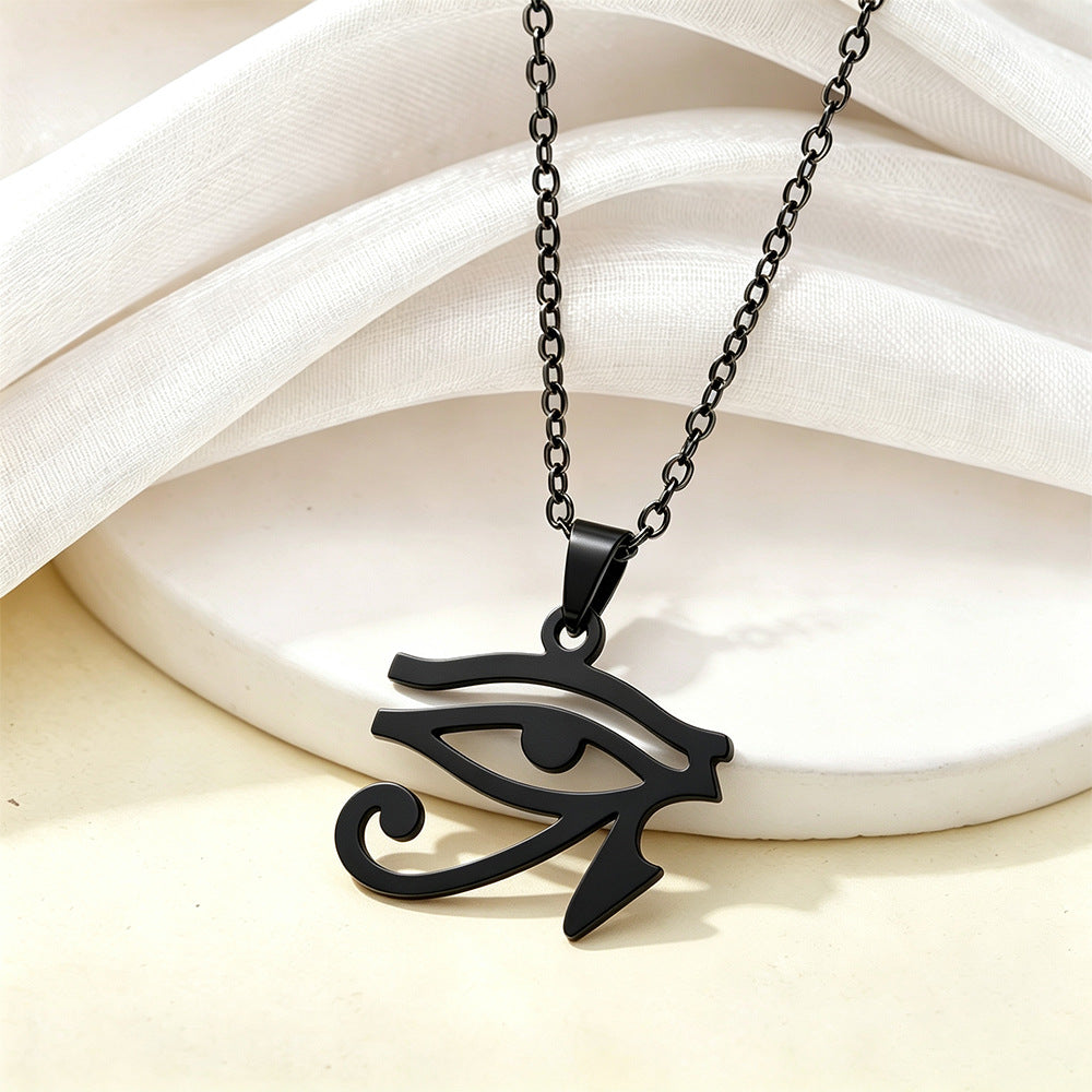 Collar con Colgante Ojo de Horus de Acero Inoxidable para Mujer