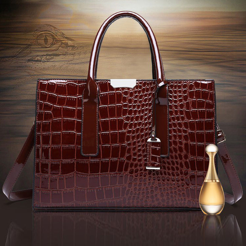 Bolso Tote de Mujer con Textura de Cocodrilo