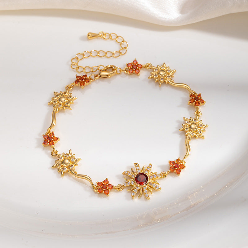 Pulsera Girasol con Circonitas para Mujer