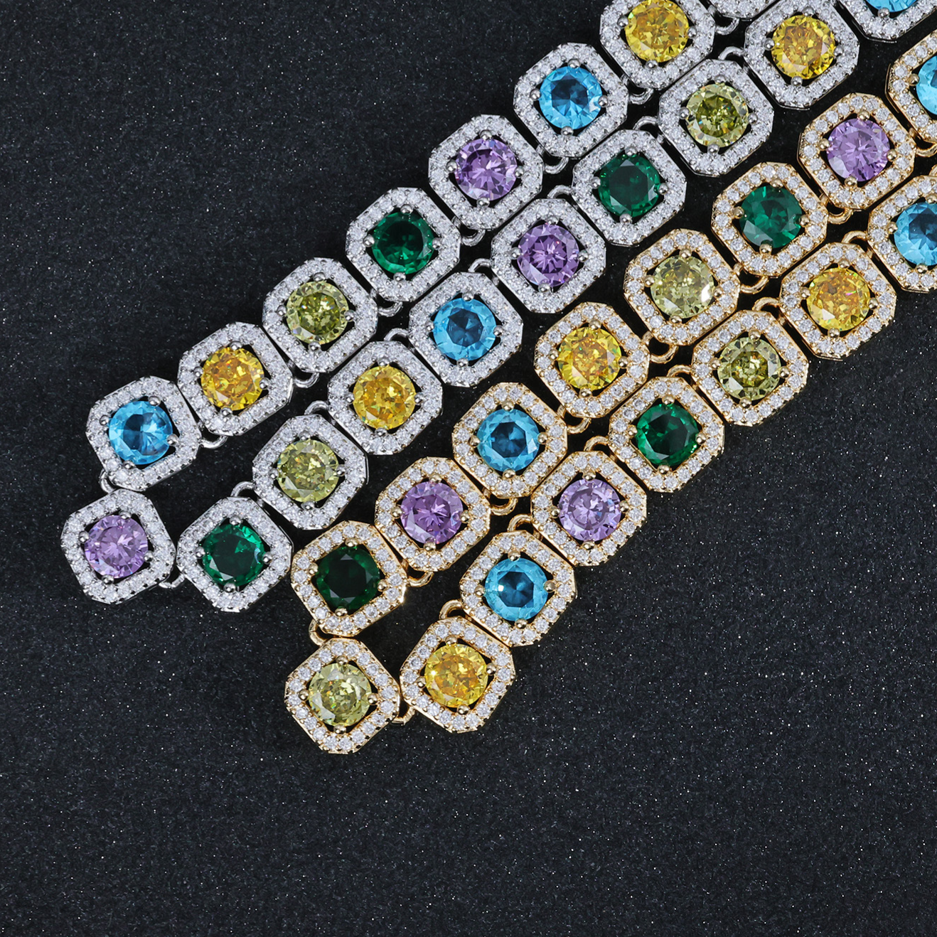 Pulsera a juego con circonita cúbica