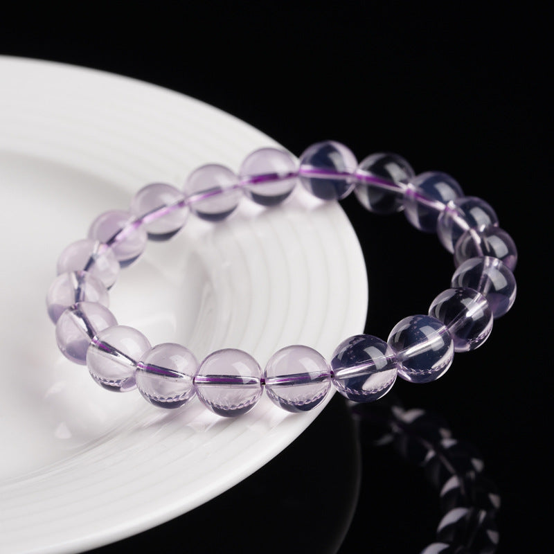 Pulsera de Cuentas de Cristal de Jade Púrpura Natural