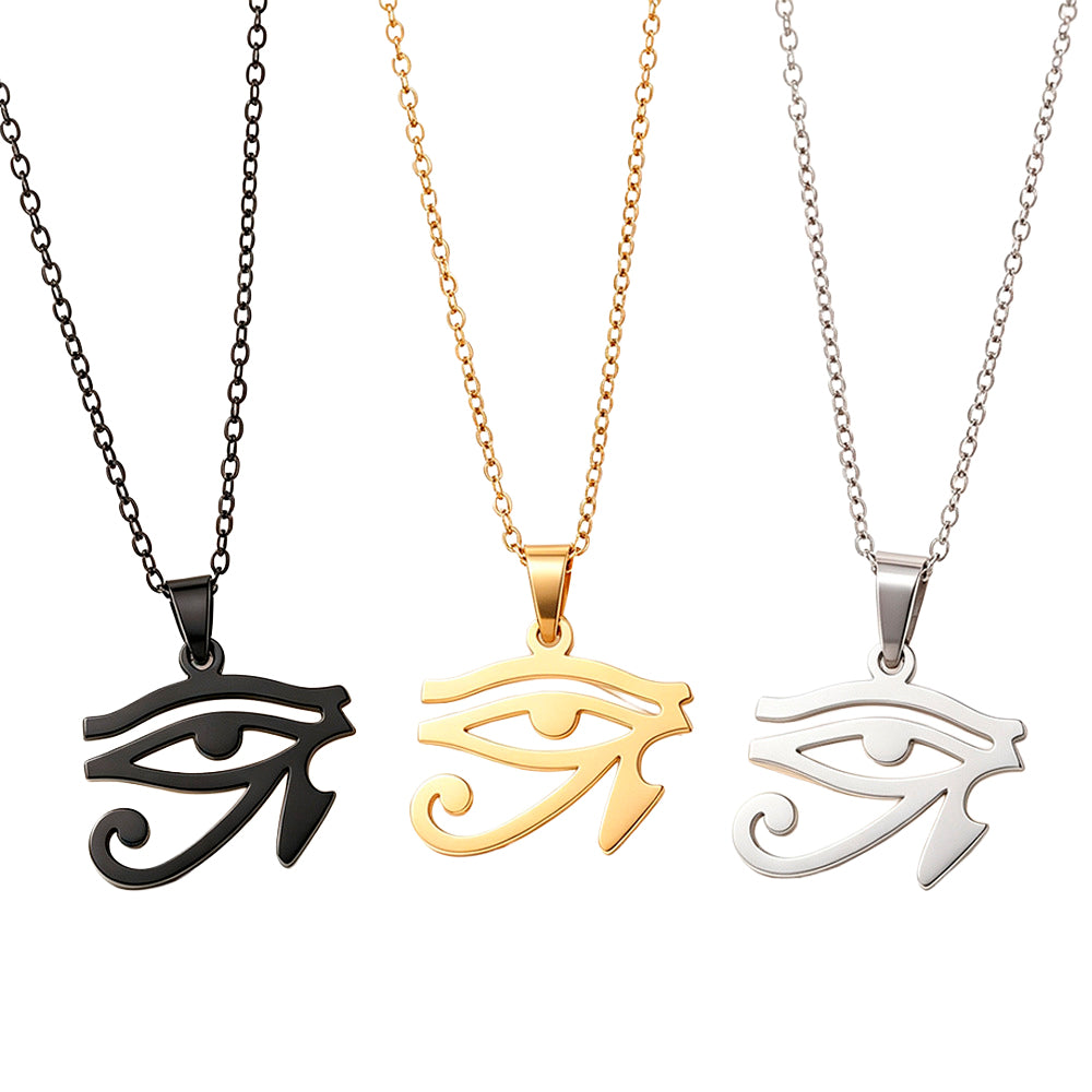 Collar con Colgante Ojo de Horus de Acero Inoxidable para Mujer
