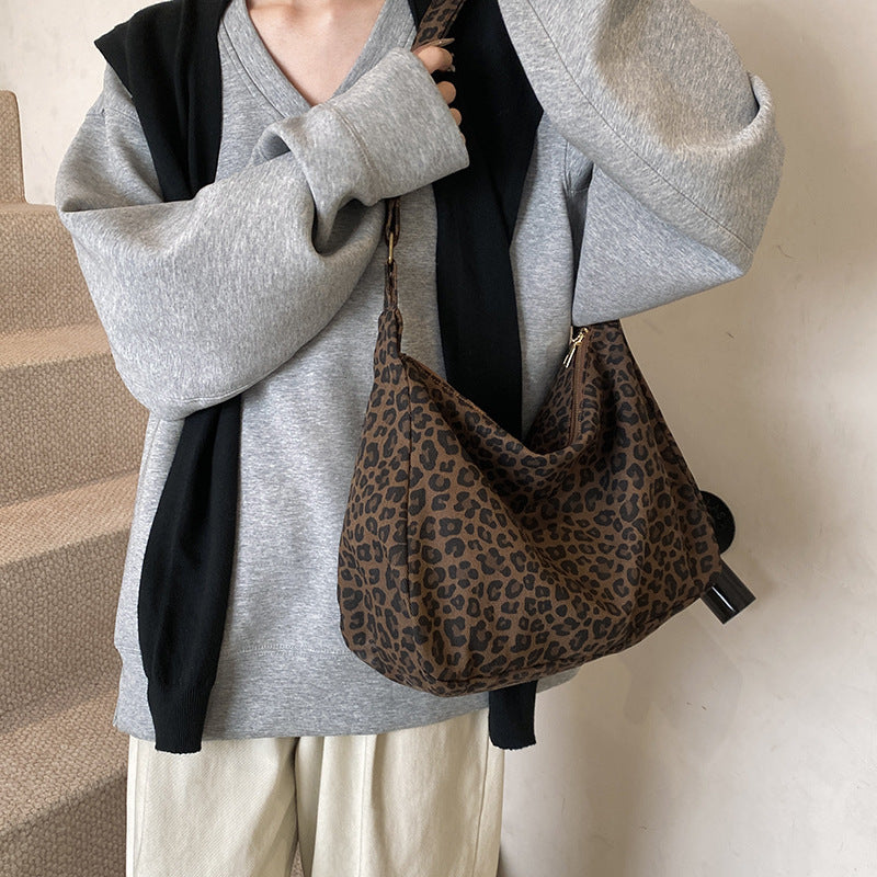 Bolso de Hombro con Estampado de Leopardo para Mujer
