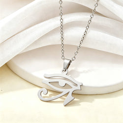 Collar con Colgante Ojo de Horus de Acero Inoxidable para Mujer