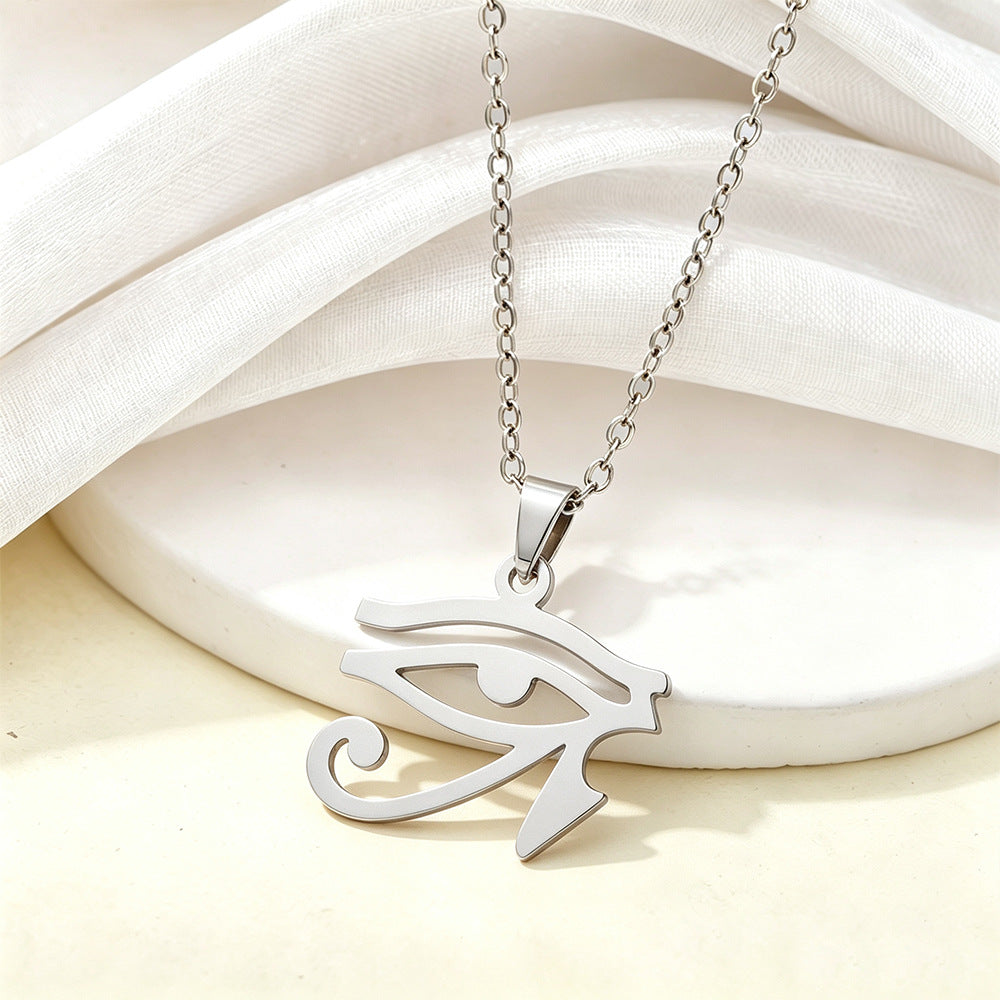 Collar con Colgante Ojo de Horus de Acero Inoxidable para Mujer