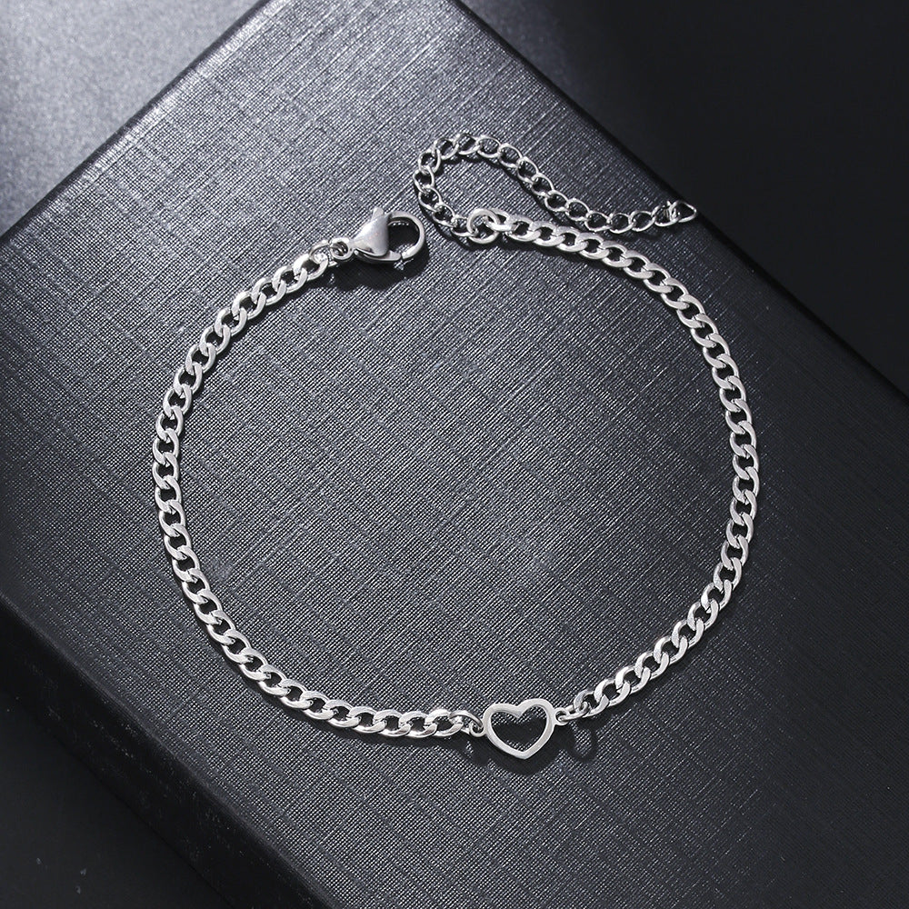 Pulsera de Acero Inoxidable Geométrica con Triángulo y Cruz – Cadena NK Estilo Hip Hop (Unisex)
