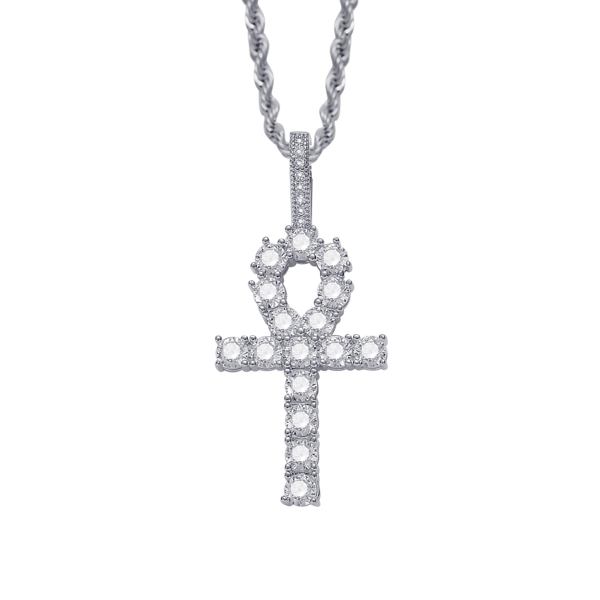 Collar con Colgante de Cruz de Circonita para Hombre