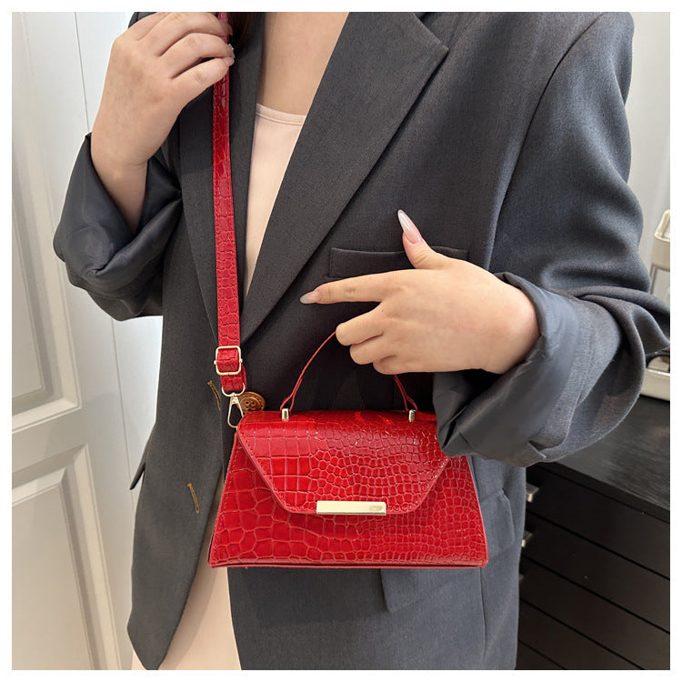 Bolso cuadrado pequeño de PU con estampado de cocodrilo
