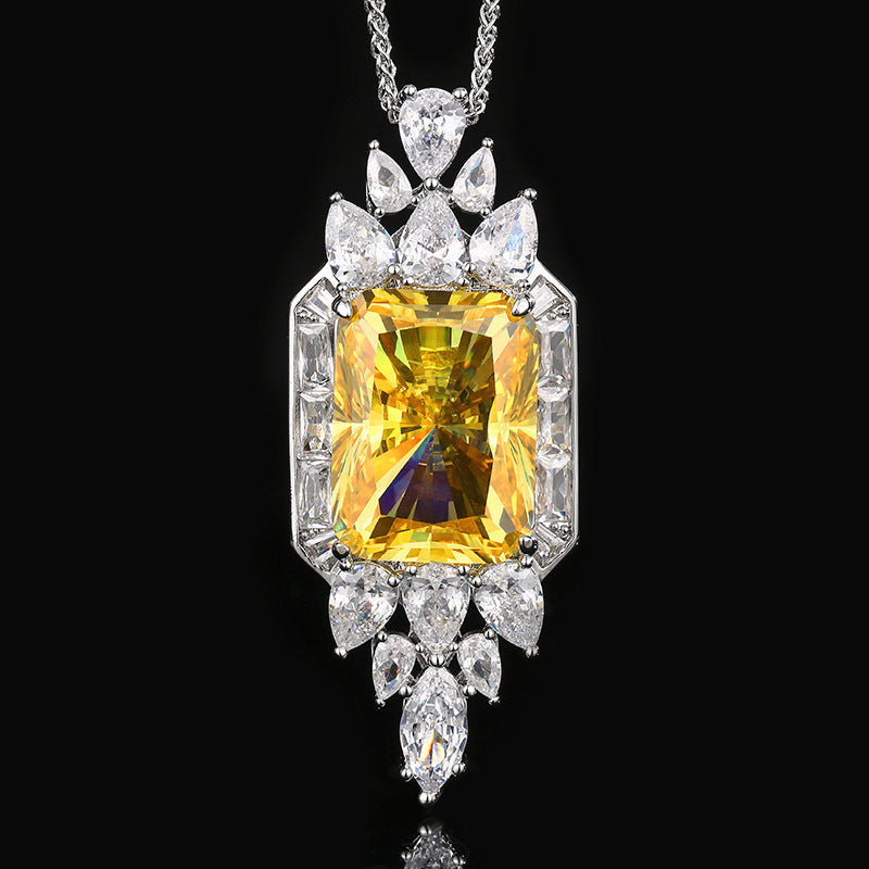 Collar Colgante Vintage con Diamante Amarillo