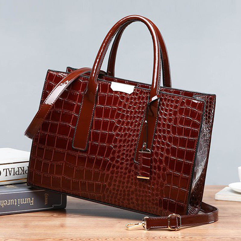 Bolso Tote de Mujer con Textura de Cocodrilo