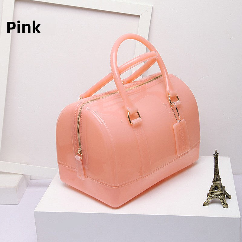 Bolso de hombro tipo almohada en colores caramelo