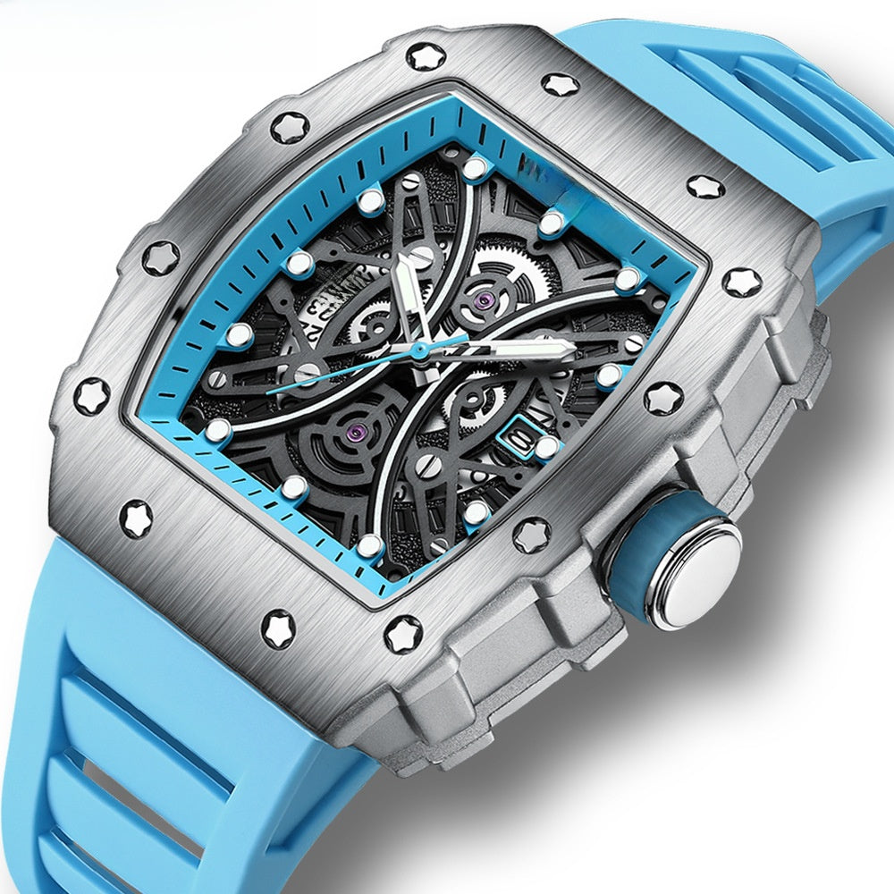 Reloj deportivo cuadrado para hombre, resistente al agua, con calendario