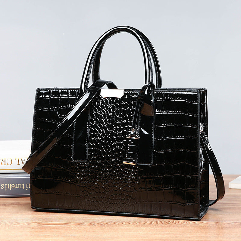 Bolso Tote de Mujer con Textura de Cocodrilo