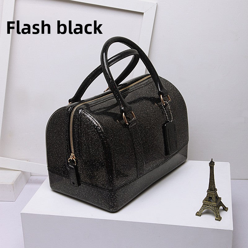 Bolso de hombro tipo almohada en colores caramelo