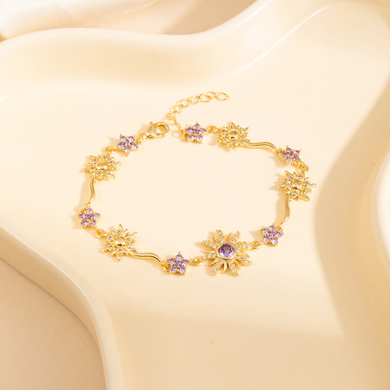Pulsera Girasol con Circonitas para Mujer