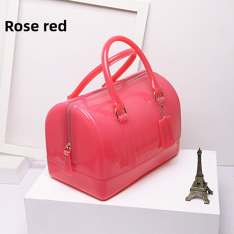 Bolso de hombro tipo almohada en colores caramelo
