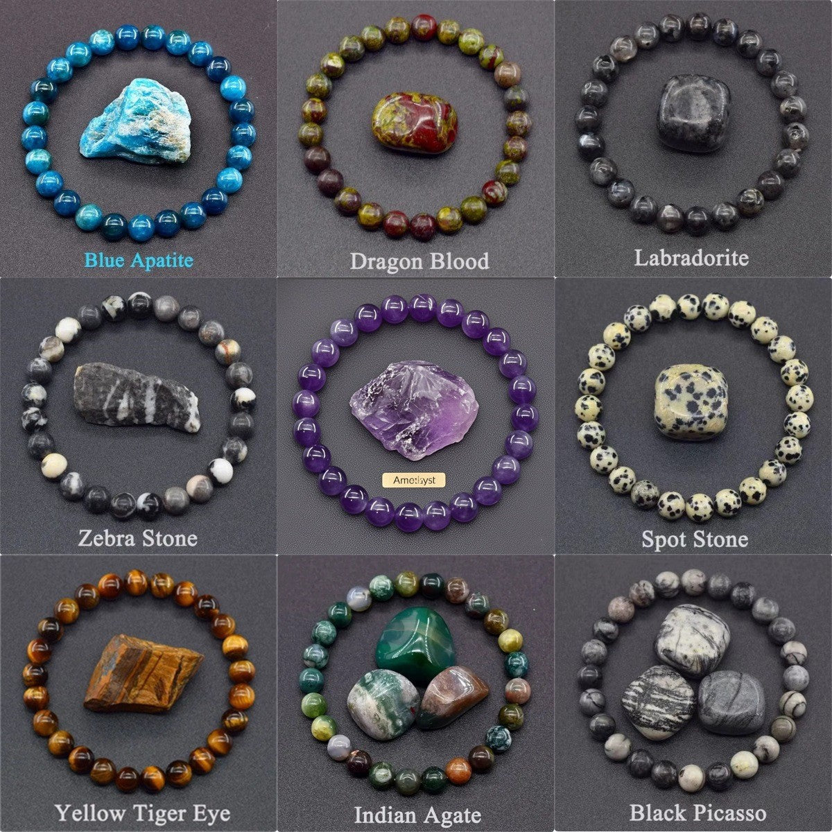 Pulsera de Cuentas de Piedra Natural