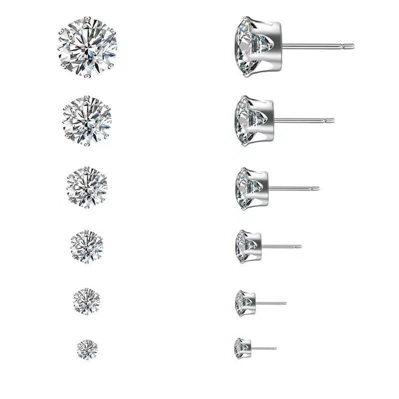 Pendientes de Circonita con Engaste de Seis Garras – Unisex