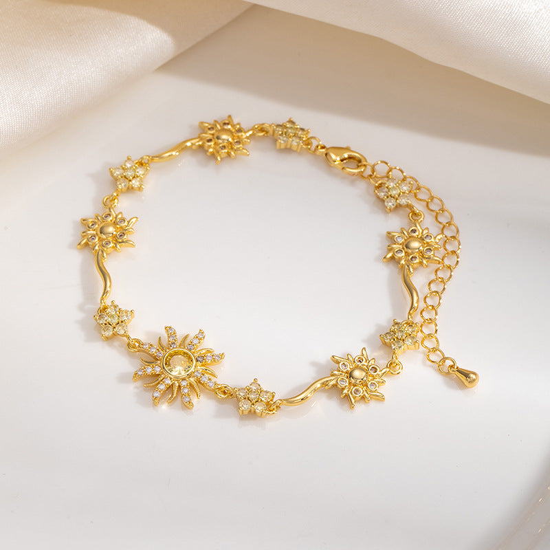 Pulsera Girasol con Circonitas para Mujer