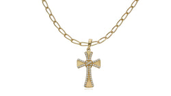 Conjunto de Cruz de Oro 18K con Circonitas y Cadena Bilbao – LUXOR&CO, joyería de lujo