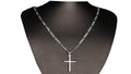 Collar de Cruz de Plata para Hombre - Cadena Figaro de Eslabones