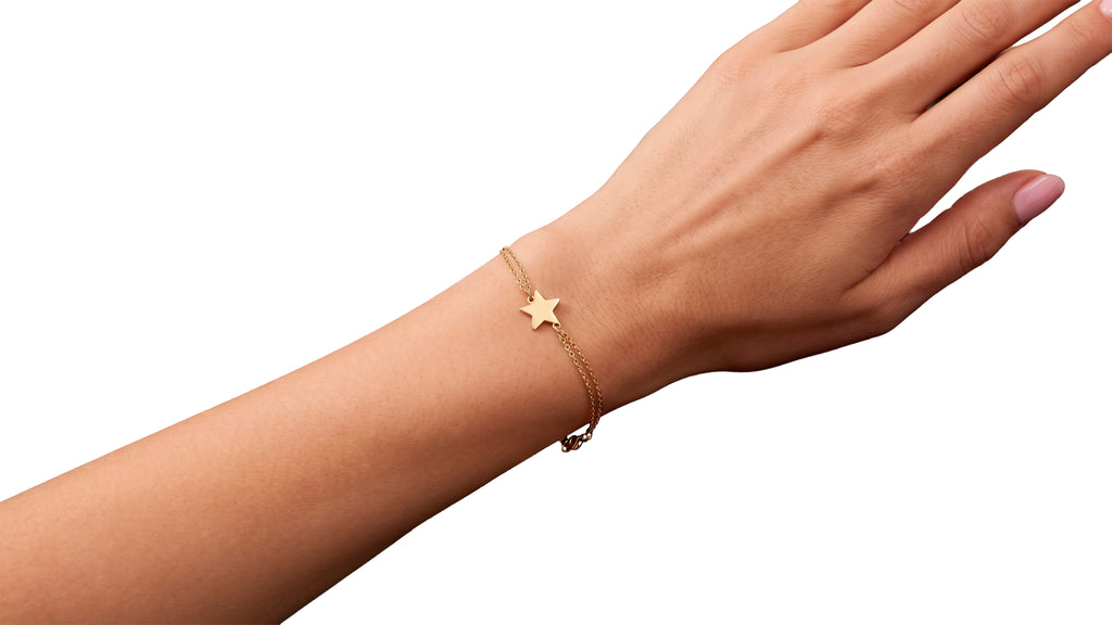 Pulsera de Estrella en Plata de Ley con Baño de Oro de 18K