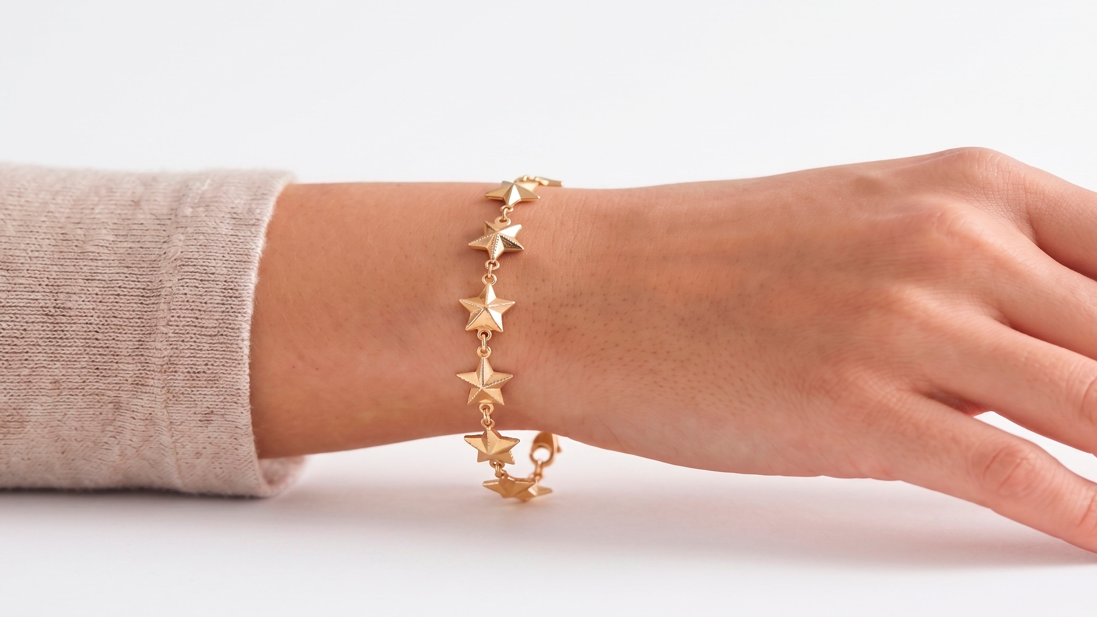 Pulsera Gala de Estrellas en Oro de 18 Kl – 7mm