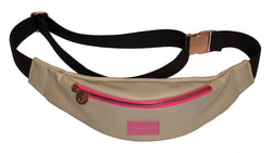 Riñonera Mini Bío-Material – Beige & Pink Neon – LUXOR&CO, joyería de lujo