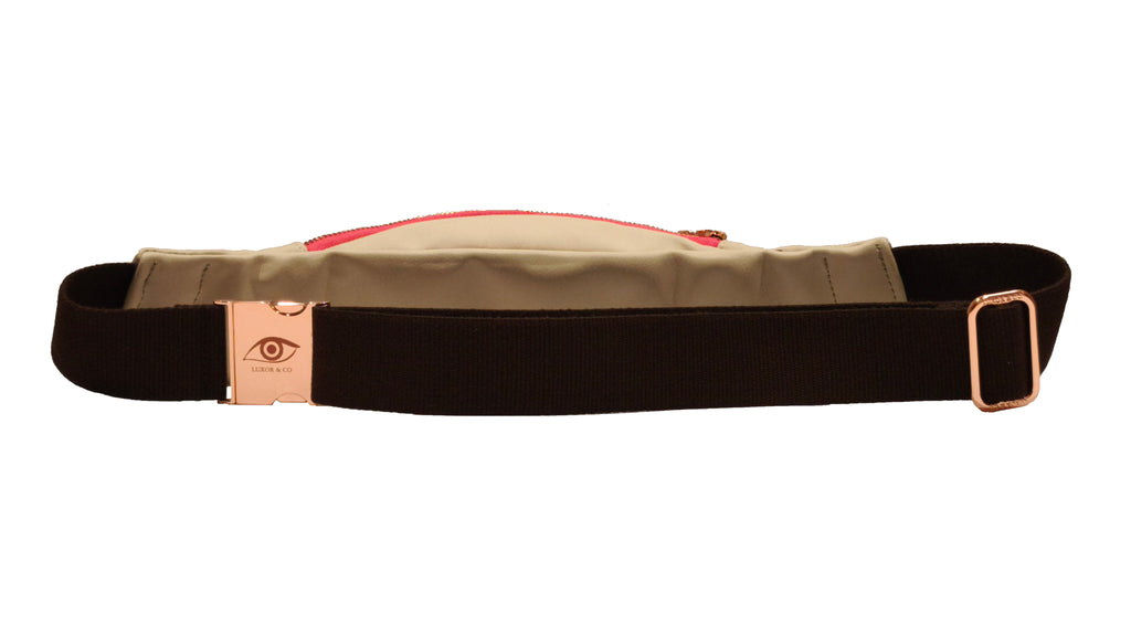 Riñonera Mini Bío-Material – Beige & Pink Neon