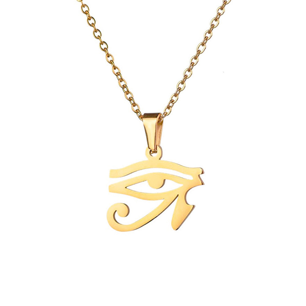 Collar con Colgante Ojo de Horus de Acero Inoxidable para Mujer