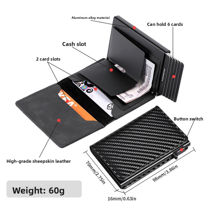 Tarjetero Antirrobo para Hombre con Protección RFID