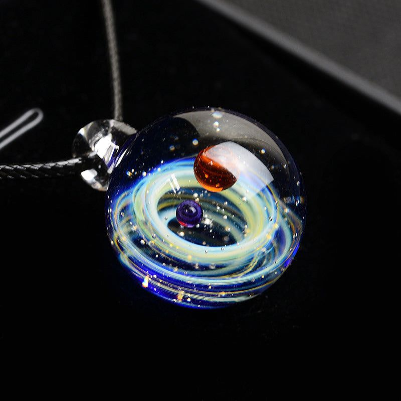 Colgante Cósmico de Esfera de Cristal (Sin Cadena)