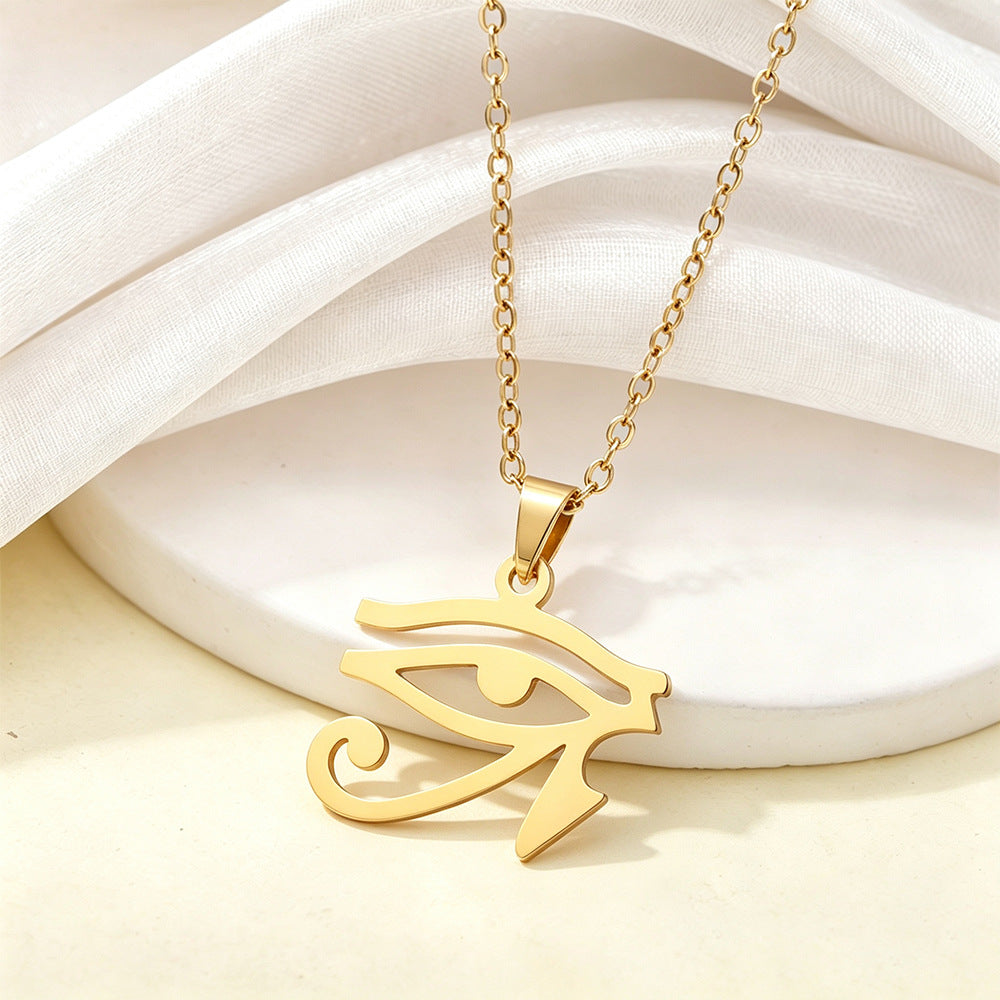 Collar con Colgante Ojo de Horus de Acero Inoxidable para Mujer