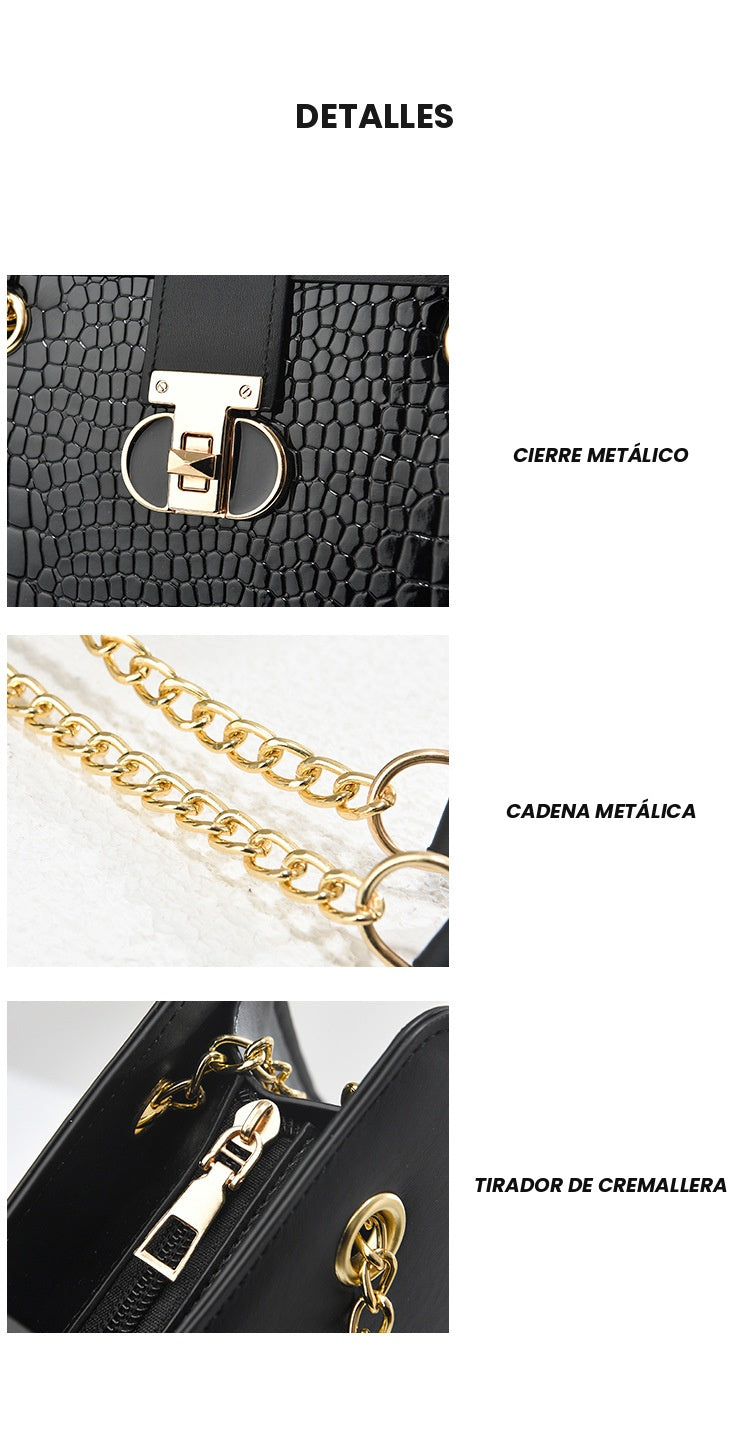 Bolso bandolera con cadena para mujer