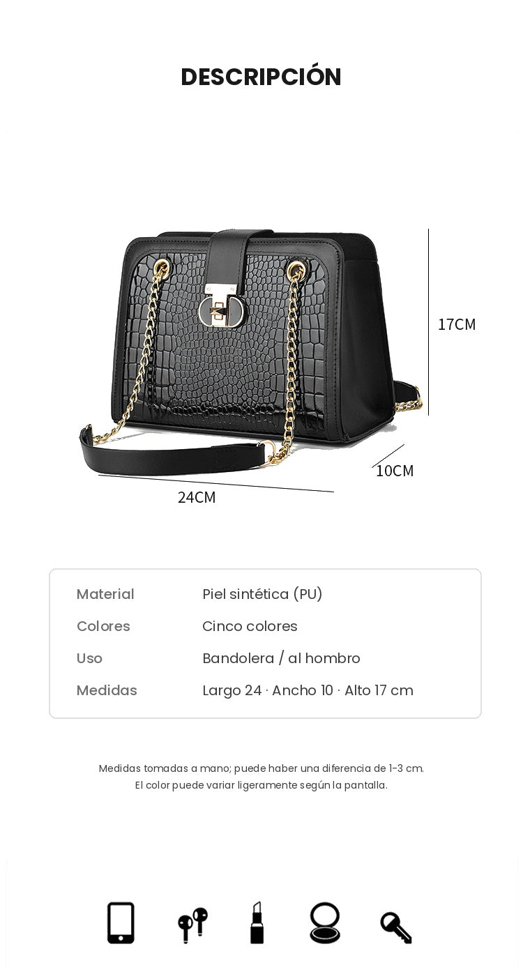 Bolso bandolera con cadena para mujer