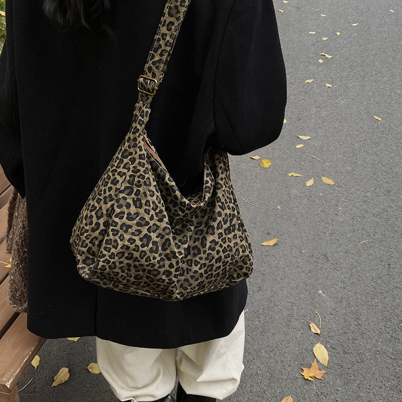 Bolso de Hombro con Estampado de Leopardo para Mujer