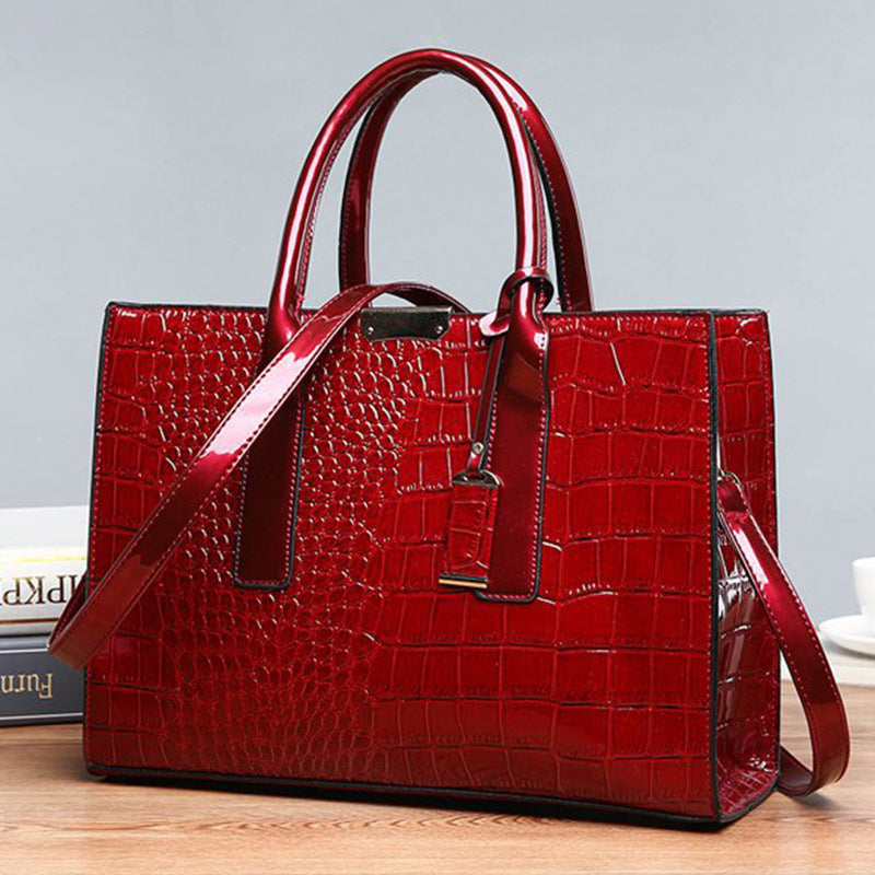 Bolso Tote de Mujer con Textura de Cocodrilo