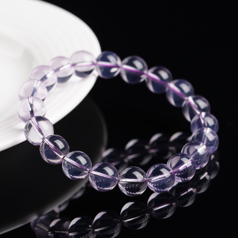 Pulsera de Cuentas de Cristal de Jade Púrpura Natural